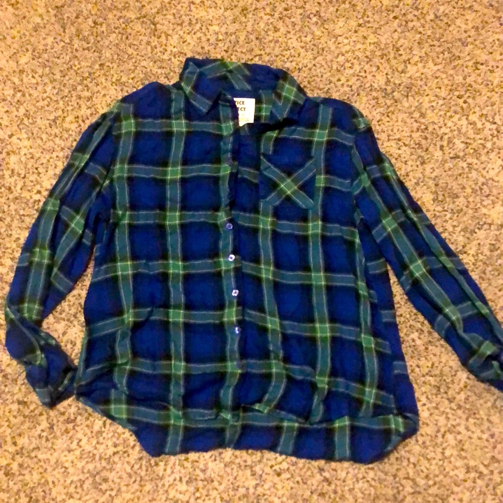 Blue and green flannel